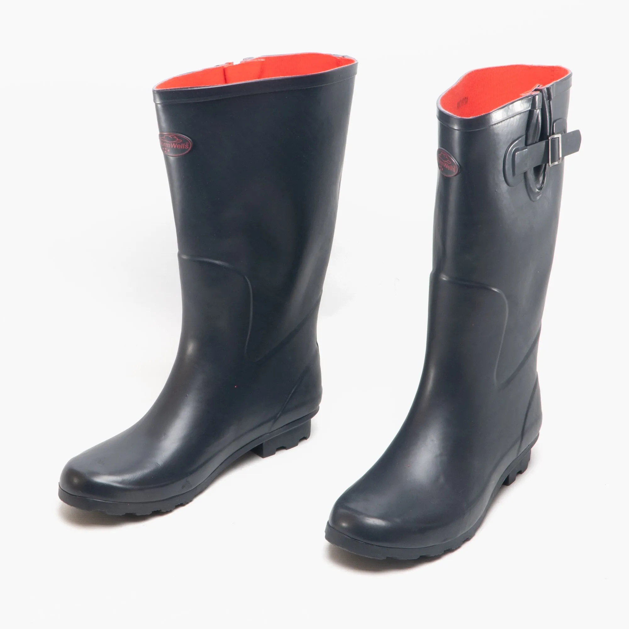 Stormwells WILDCLIVE Wellington Boots Womens Navy/Red