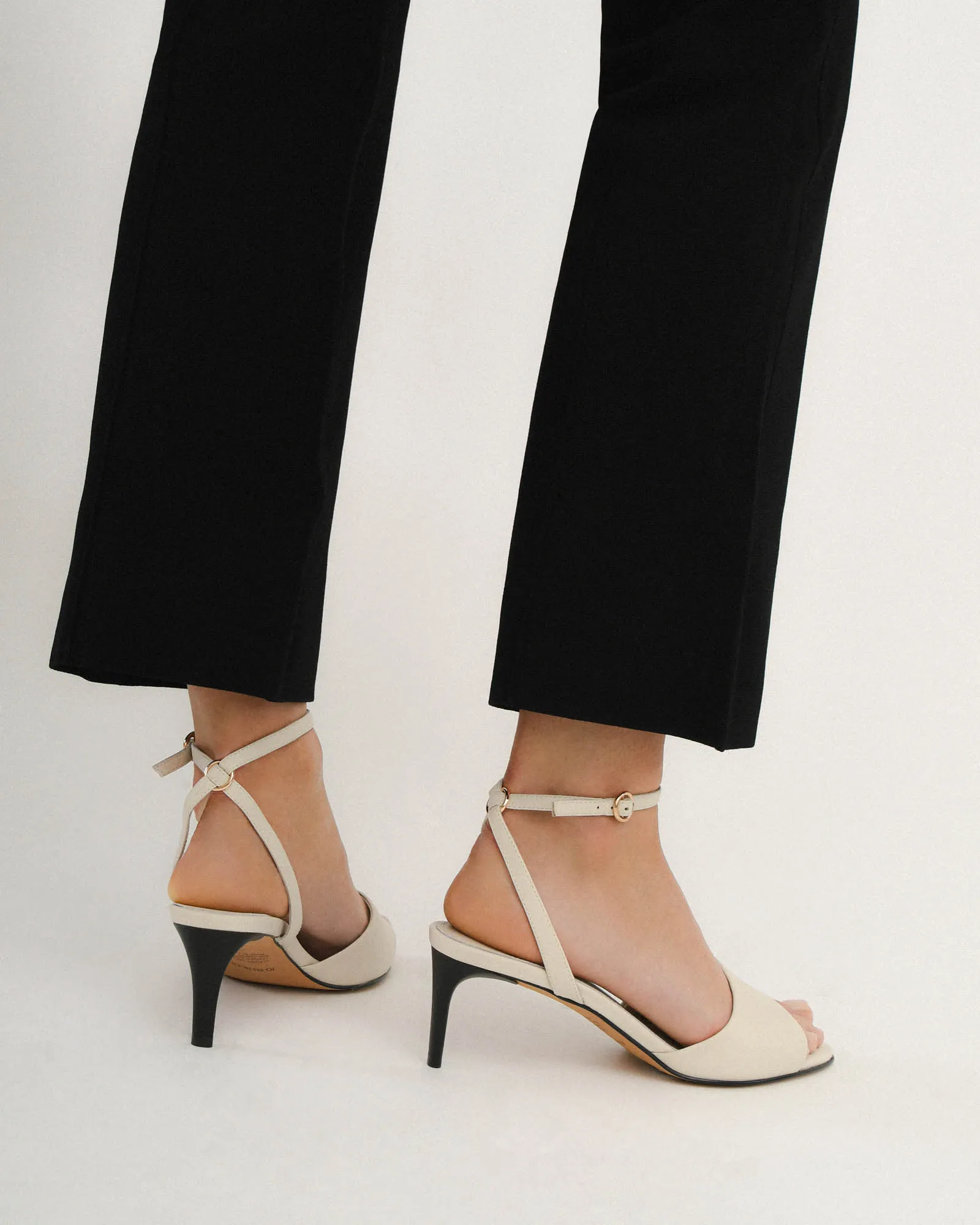 TANYA MID HEEL SANDALS OFF WHITE LEATHER Jo Mercer