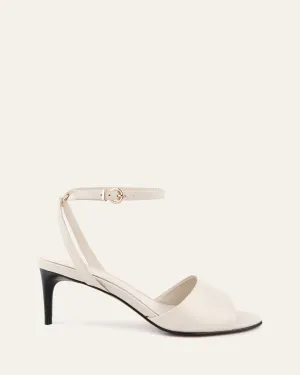 TANYA MID HEEL SANDALS OFF WHITE LEATHER Jo Mercer