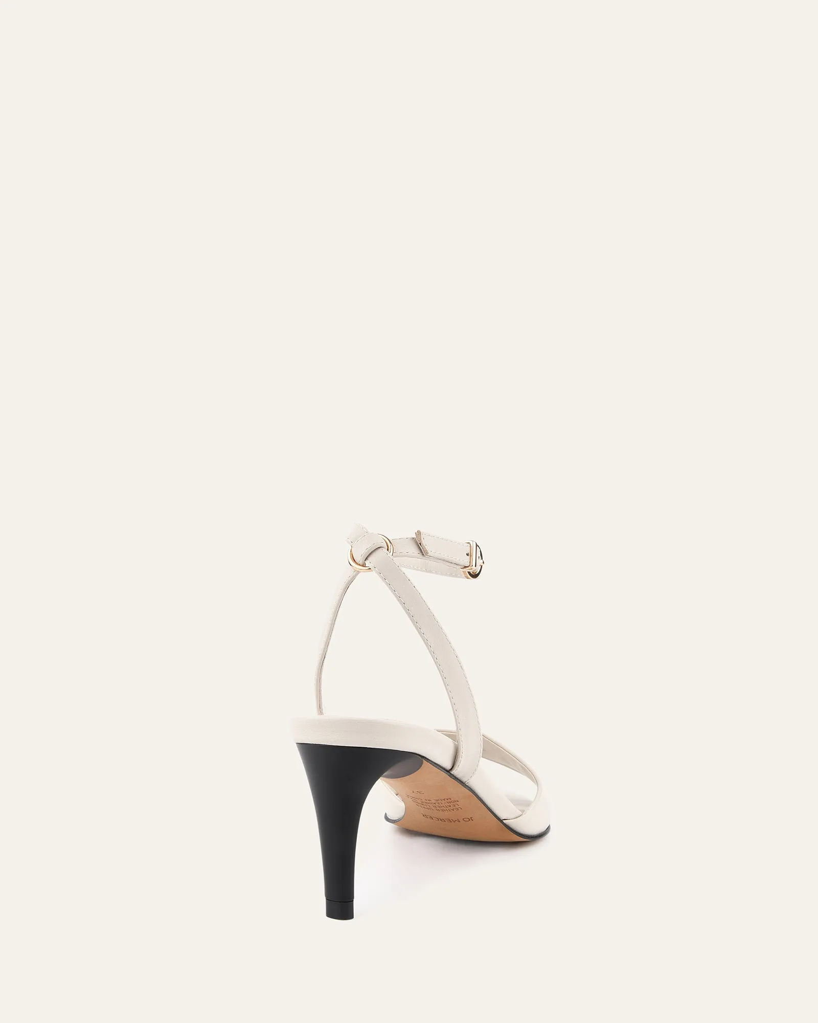TANYA MID HEEL SANDALS OFF WHITE LEATHER Jo Mercer