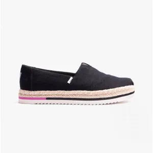 TOMS ALPARGATA PLATFORM ROPE Womens Espadrille Black