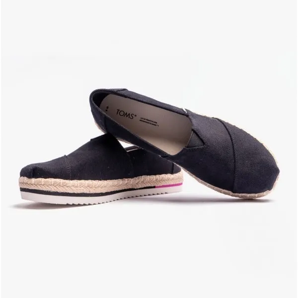 TOMS ALPARGATA PLATFORM ROPE Womens Espadrille Black