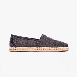 TOMS ALPARGATA ROPE Womens Posy Lace Espadrille Black