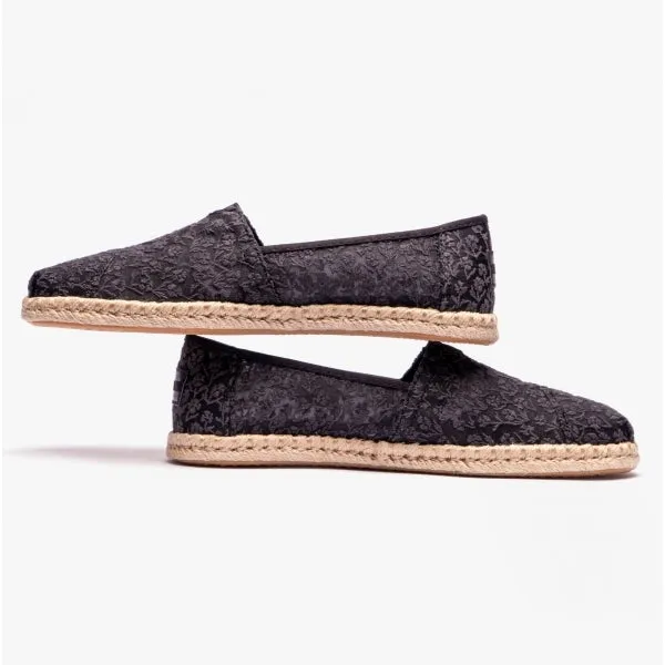 TOMS ALPARGATA ROPE Womens Posy Lace Espadrille Black