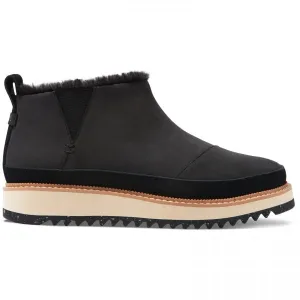 TOMS MARLO Womens Suede Sawtooth Sole Boots Black