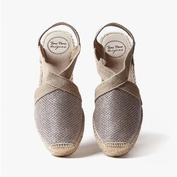 Toni Pons TRITON Womens Vegan Wedge Espadrilles Platinum