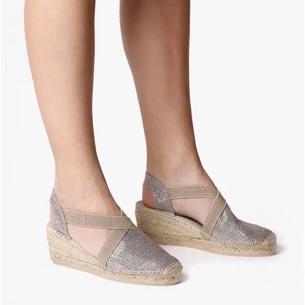 Toni Pons TRITON Womens Vegan Wedge Espadrilles Platinum