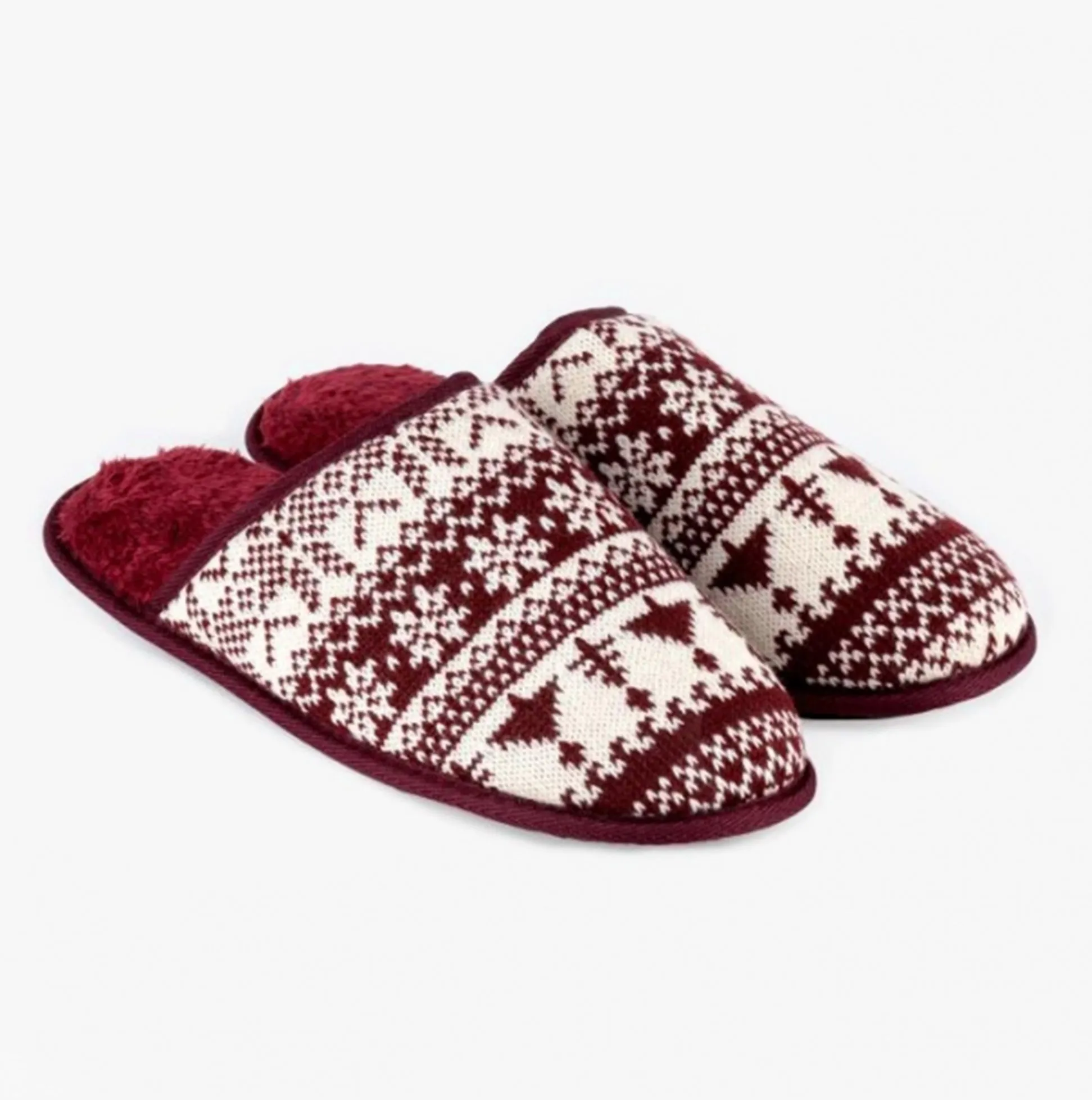 Totes Toasties FAIR ISLE Mens Mule Slippers Multi