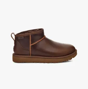UGG CLASSIC ULTRA MINI LEATHER REGEN Womens Boots Ironwood