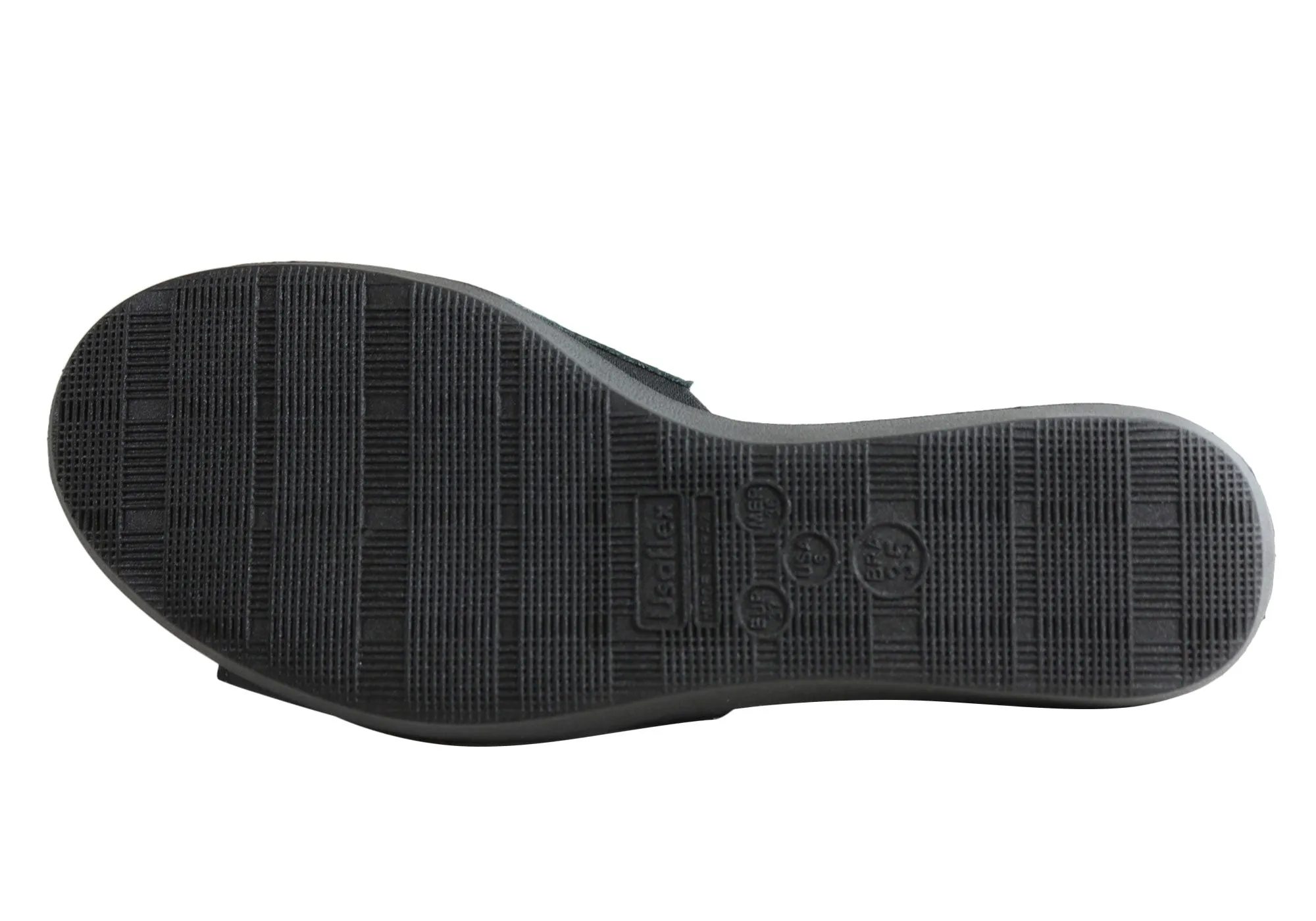 Usaflex Clover Womens Brazilian Comfy Cushioned Leather Slides Sandals