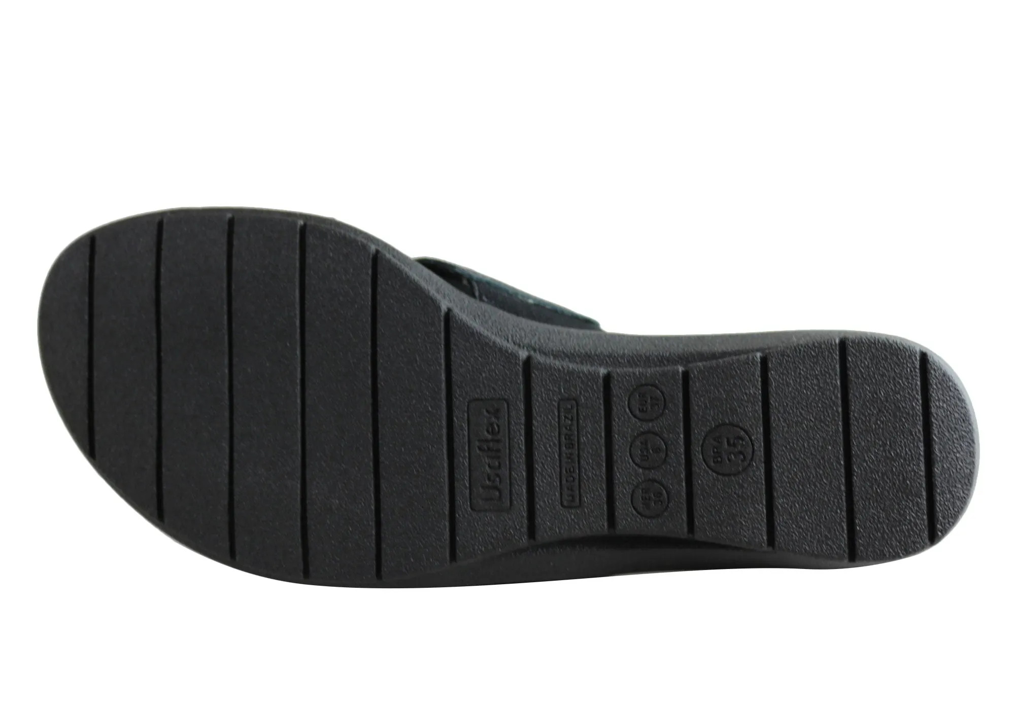 Usaflex Licia Womens Brazilian Comfy Cushioned Leather Slides Sandals
