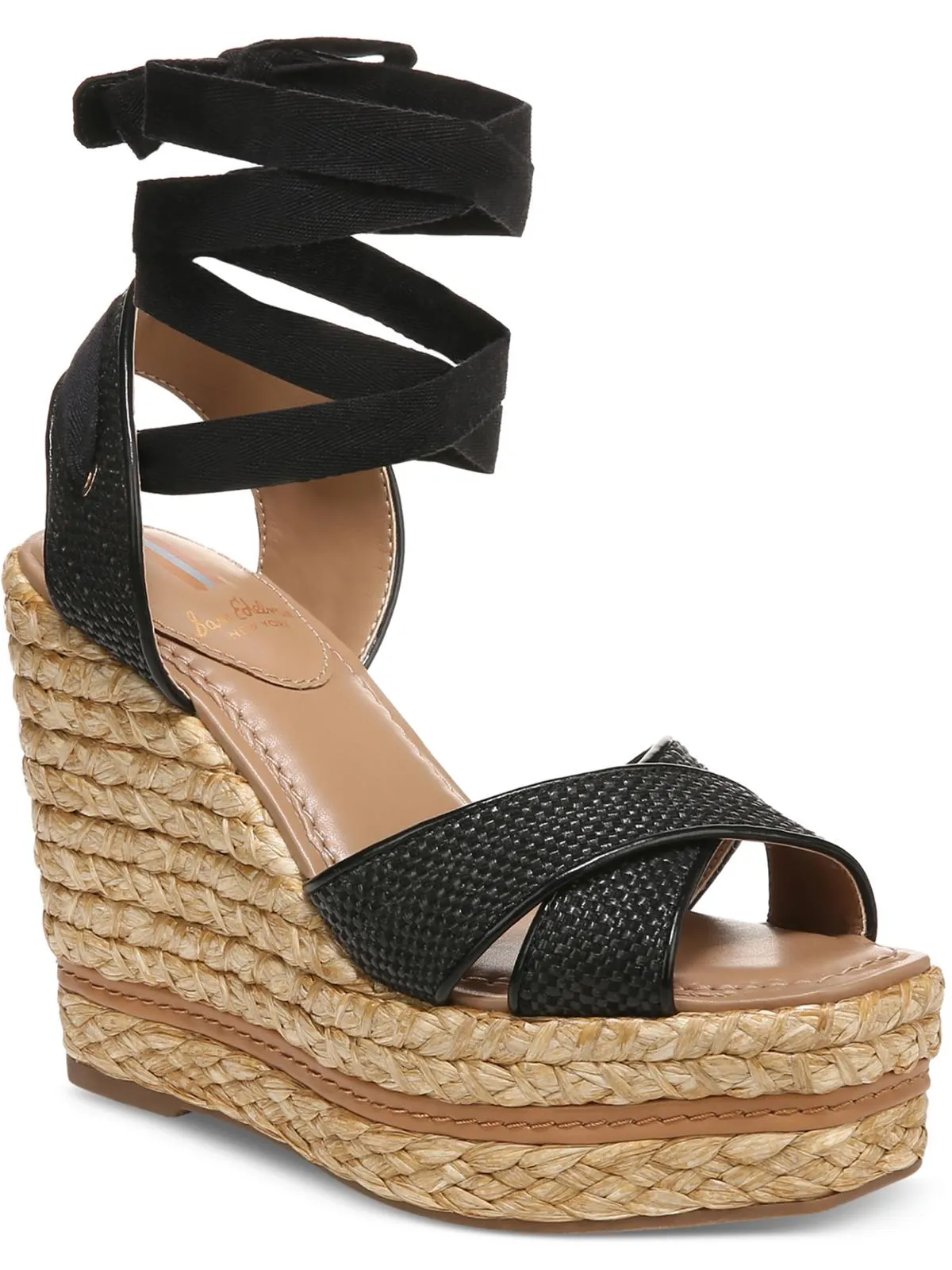 Vaughn Womens Paisley Raffia Wedge Sandals