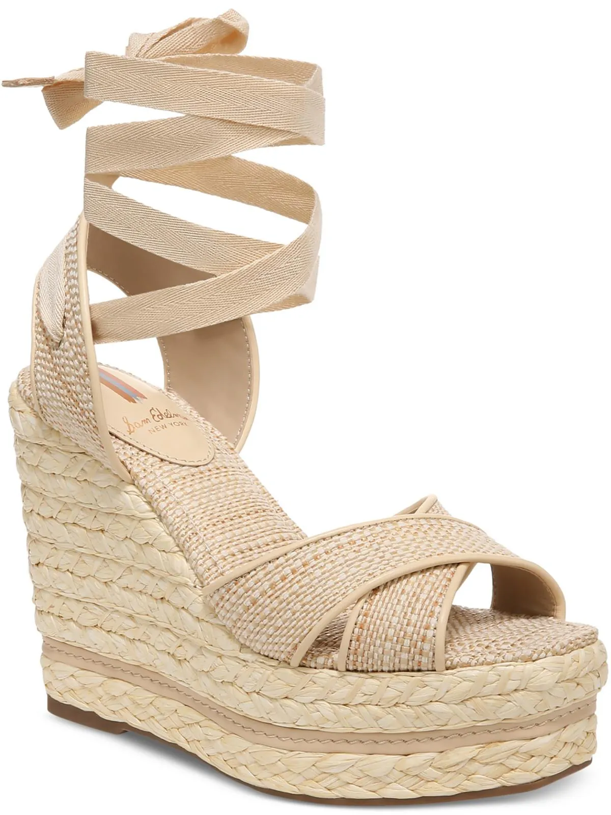Vaughn Womens Paisley Raffia Wedge Sandals