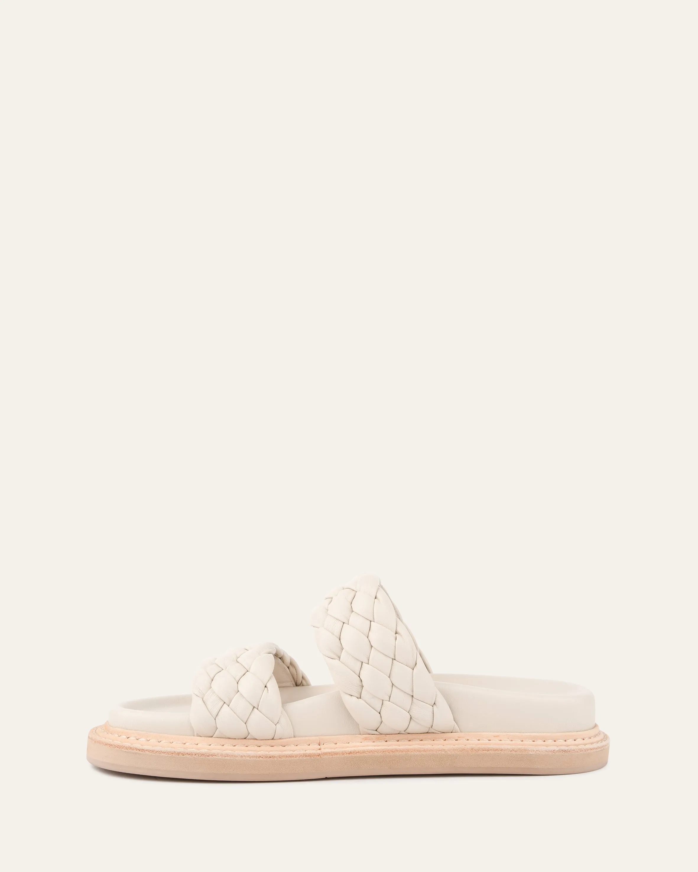 VEGA FLAT SANDALS OFF WHITE LEATHER Jo Mercer