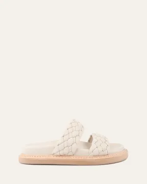 VEGA FLAT SANDALS OFF WHITE LEATHER Jo Mercer