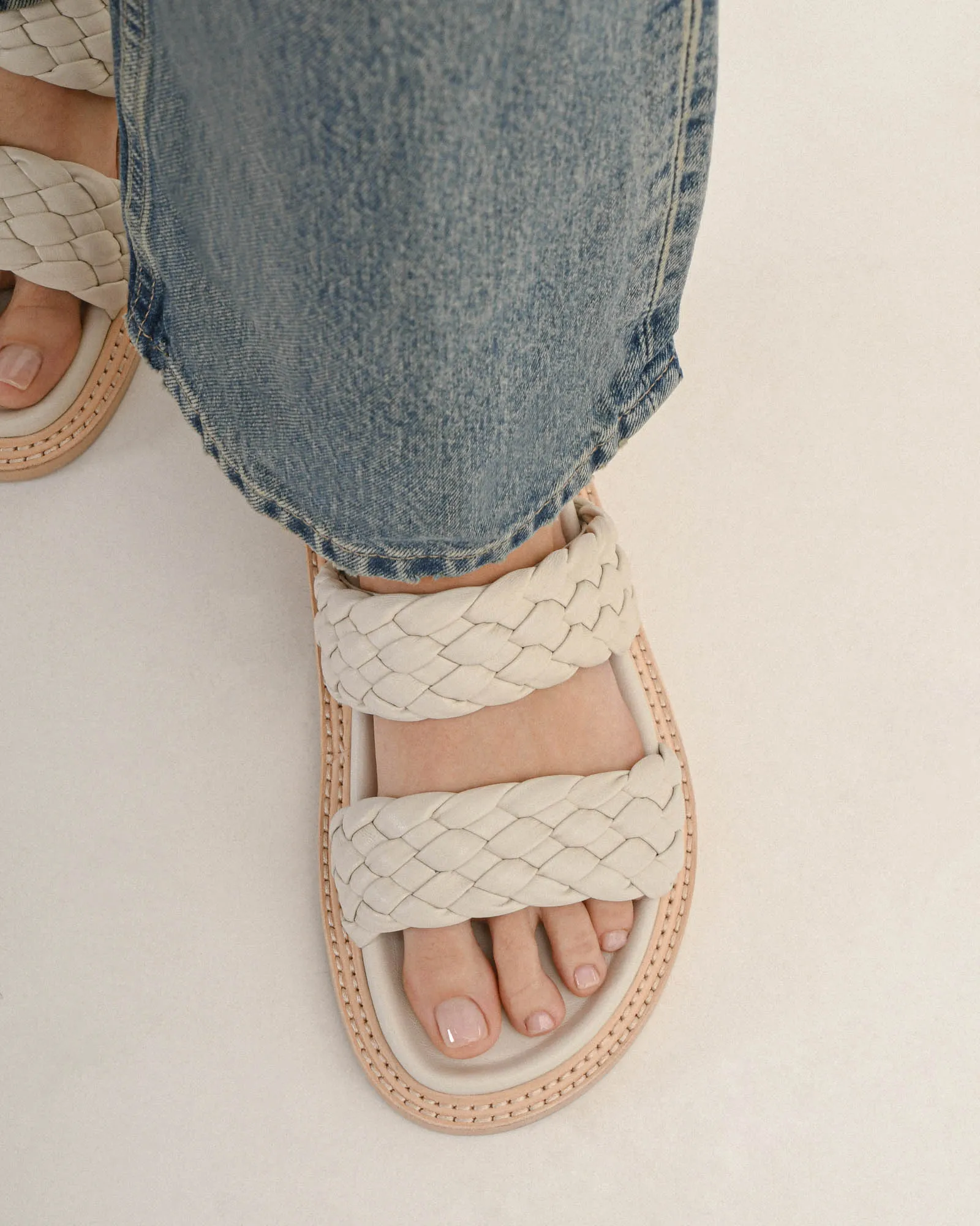 VEGA FLAT SANDALS OFF WHITE LEATHER Jo Mercer