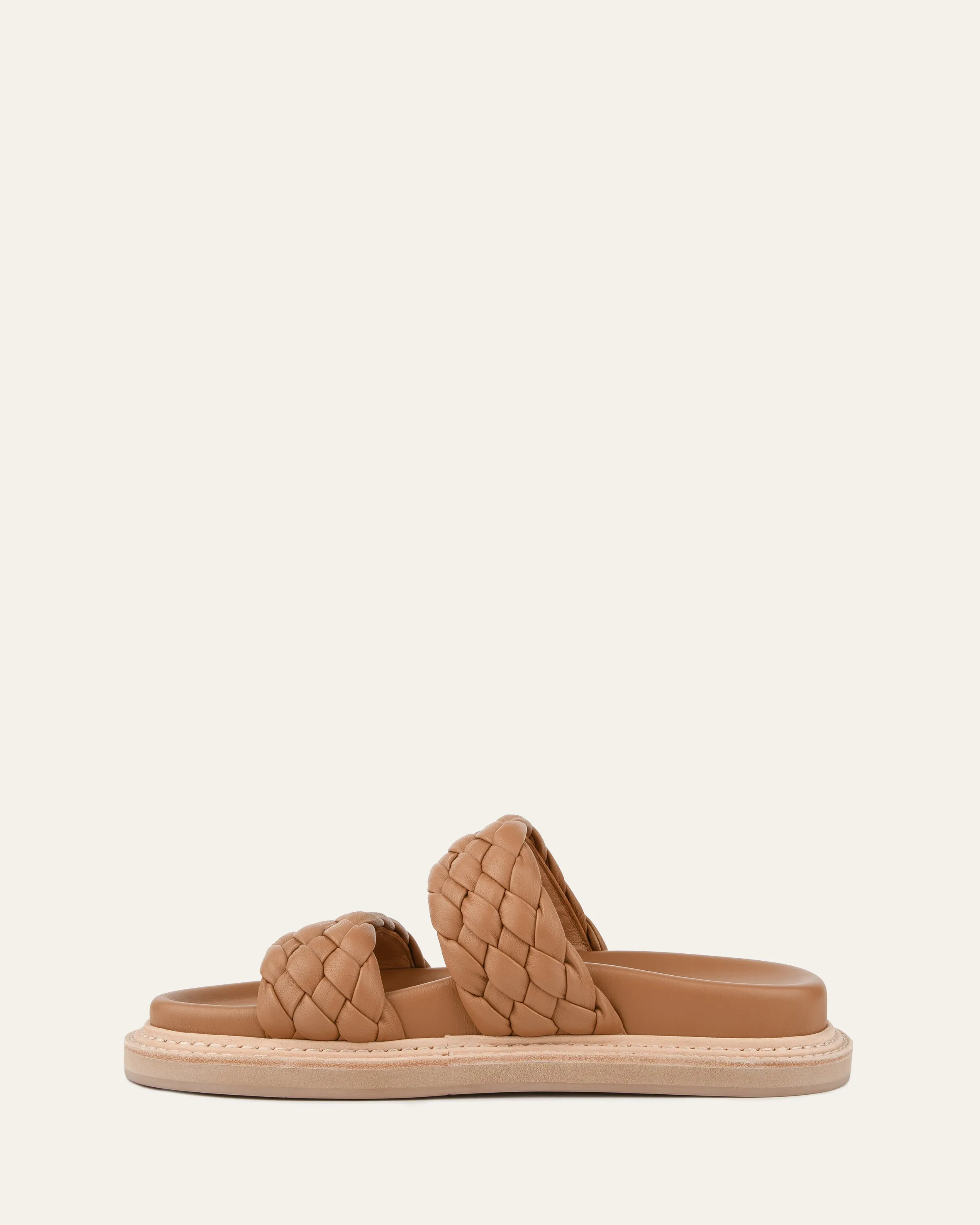 VEGA FLAT SANDALS TOFFEE LEATHER Jo Mercer