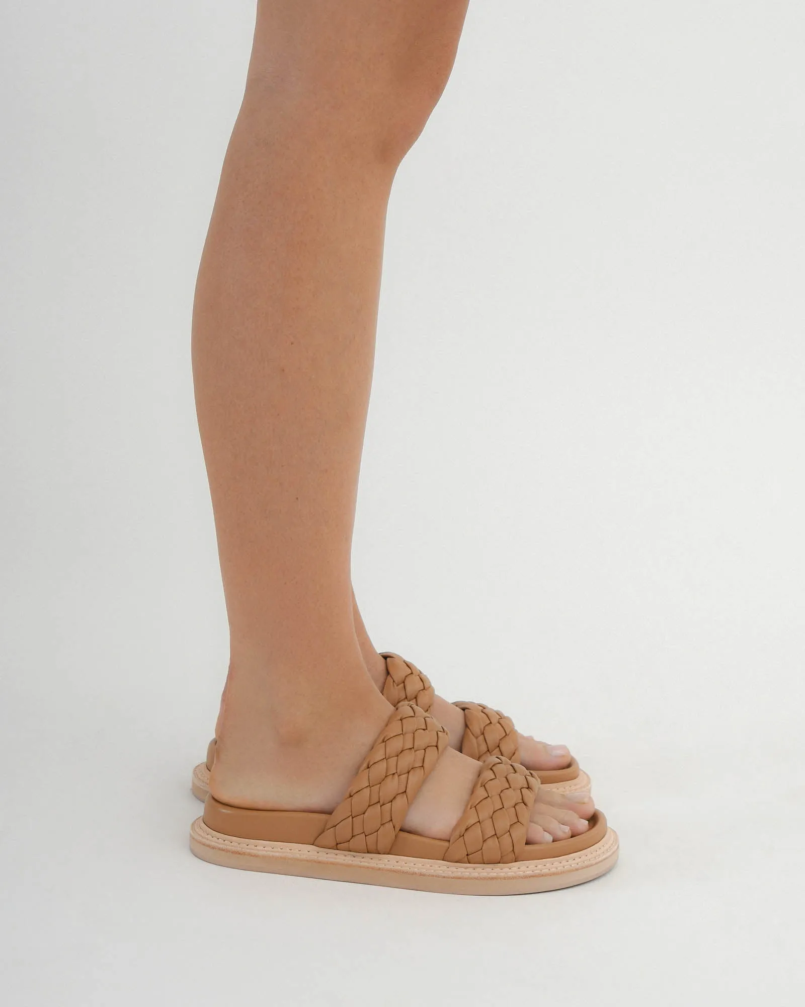 VEGA FLAT SANDALS TOFFEE LEATHER Jo Mercer