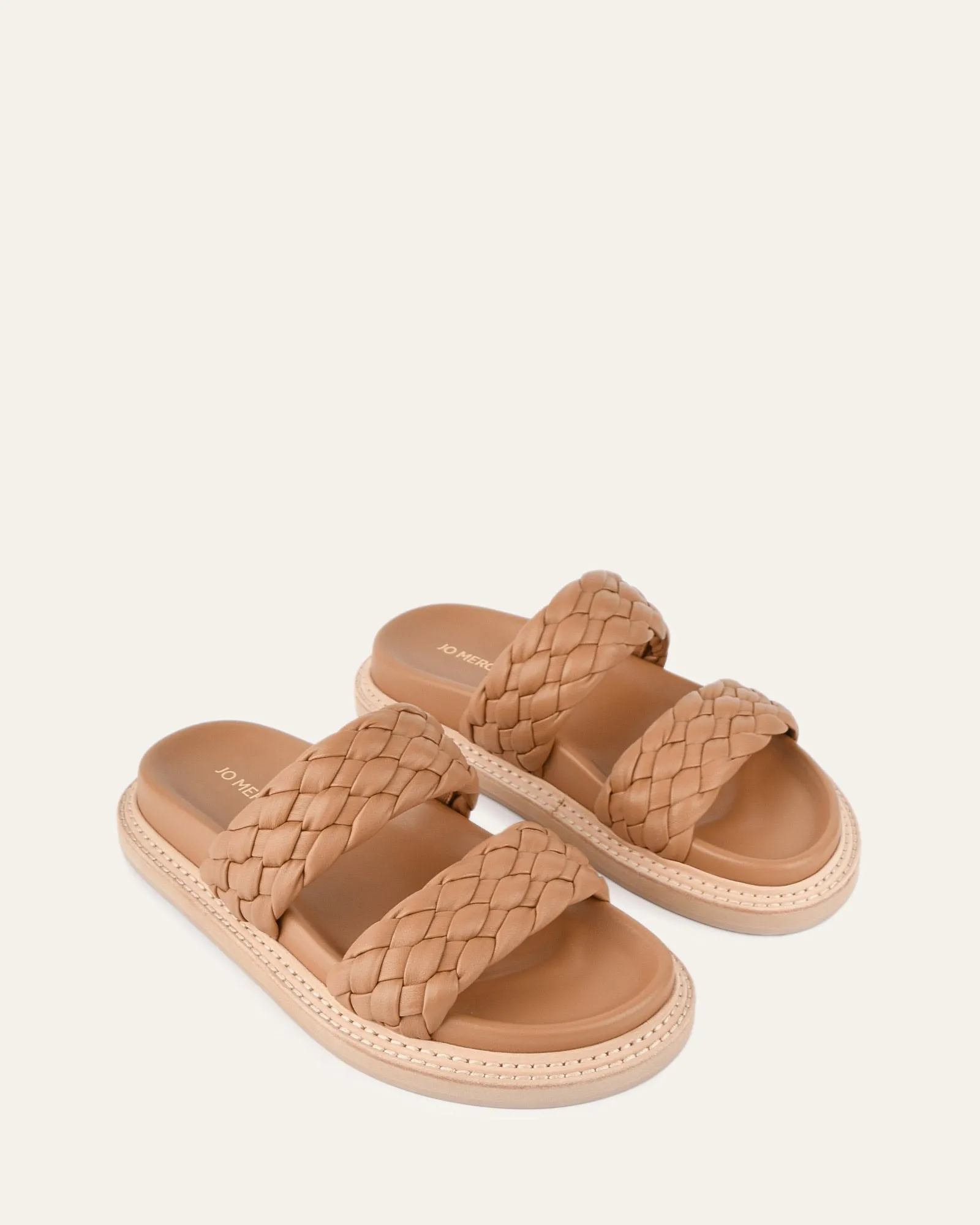 VEGA FLAT SANDALS TOFFEE LEATHER Jo Mercer