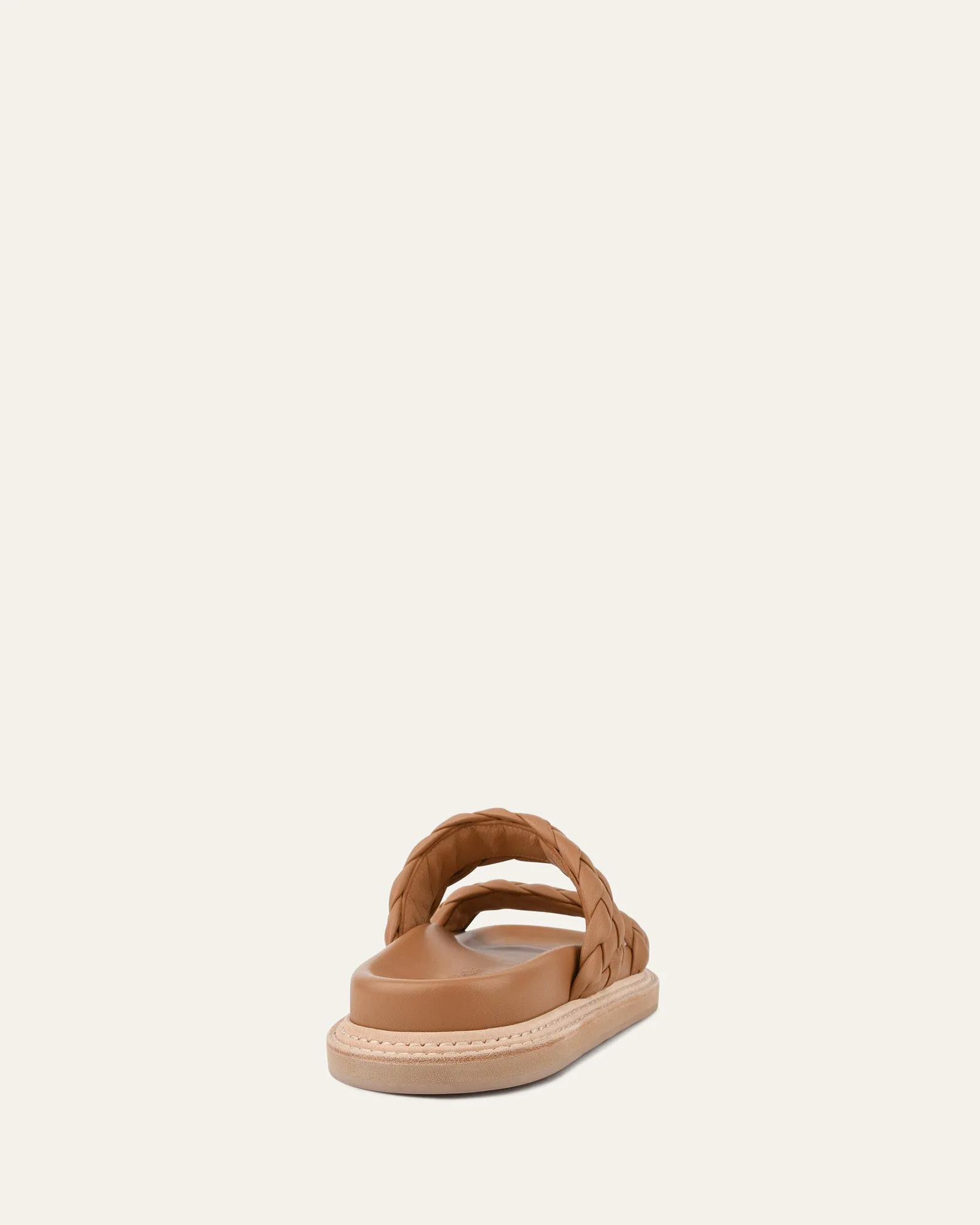 VEGA FLAT SANDALS TOFFEE LEATHER Jo Mercer
