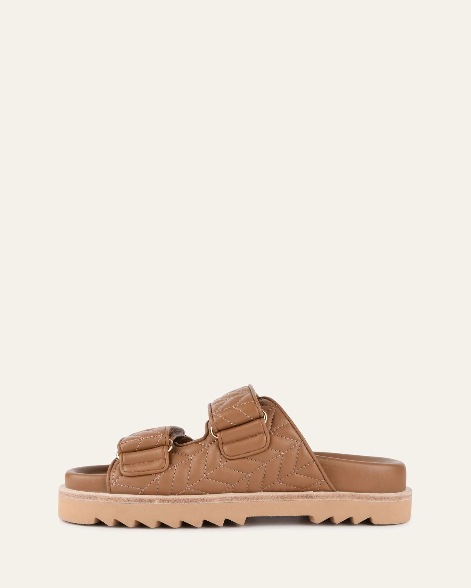 VERITY FLAT SANDALS CARAMEL LEATHER Jo Mercer