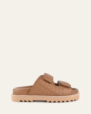 VERITY FLAT SANDALS CARAMEL LEATHER Jo Mercer