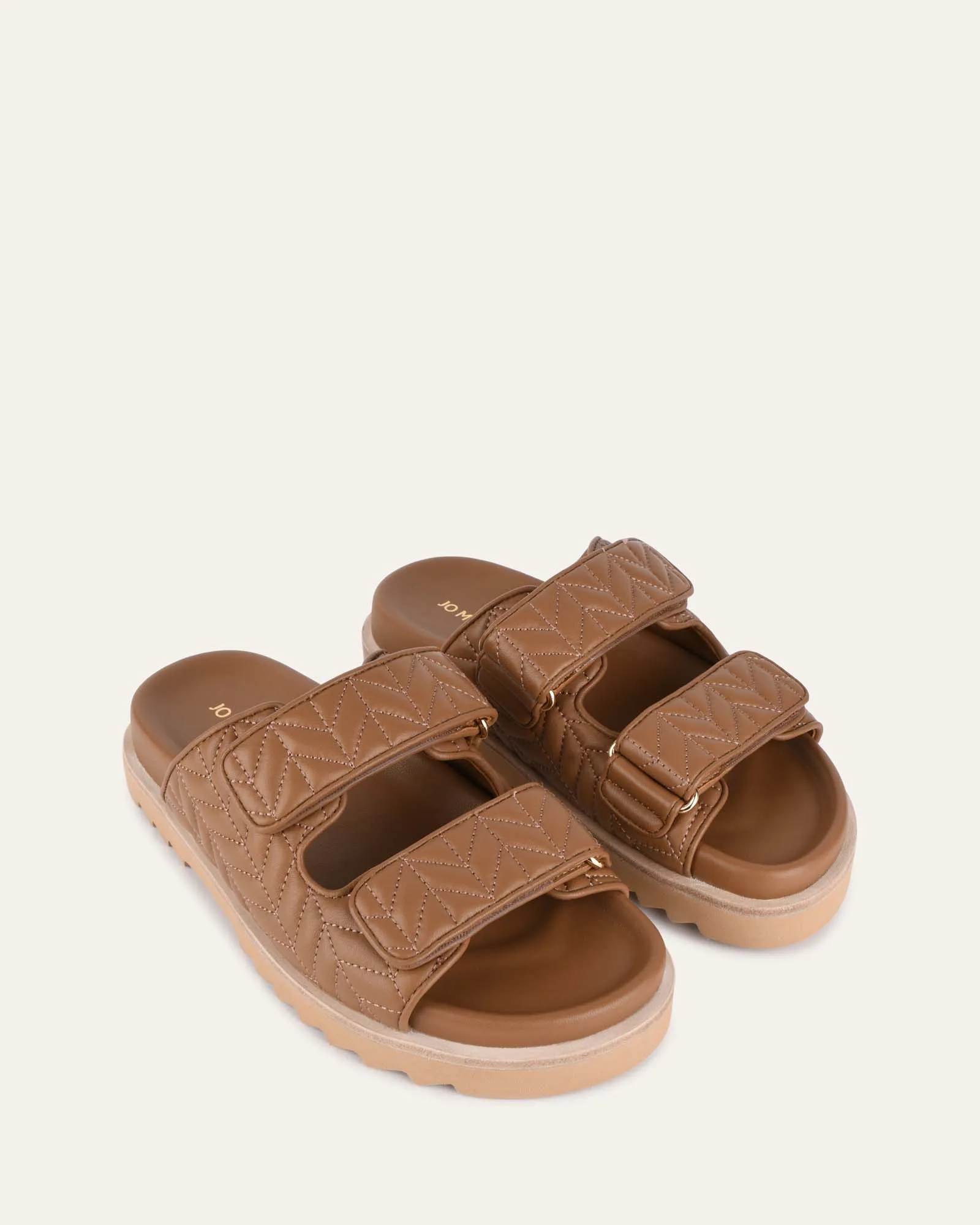 VERITY FLAT SANDALS CARAMEL LEATHER Jo Mercer