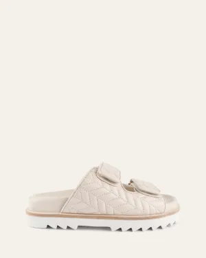 VERITY FLAT SANDALS OFF WHITE LEATHER Jo Mercer