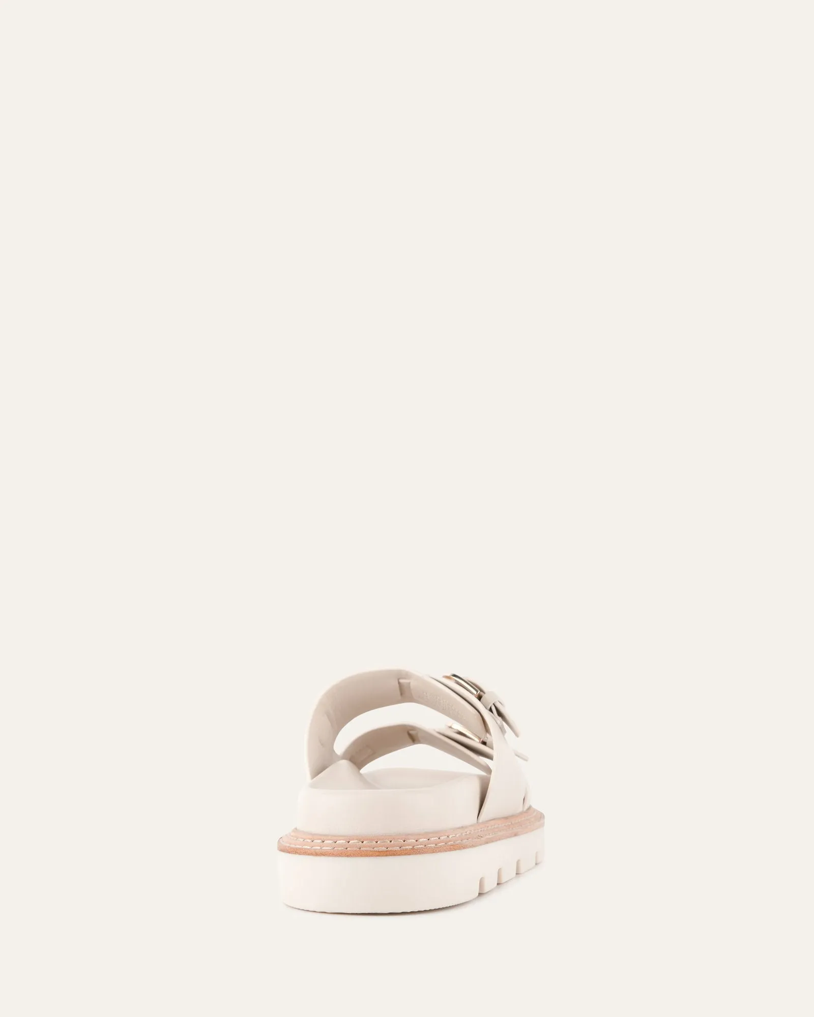 VICHY FLAT SANDALS OFF WHITE LEATHER Jo Mercer