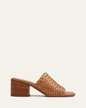 WHALER MID HEEL SANDALS TAN LEATHER Jo Mercer