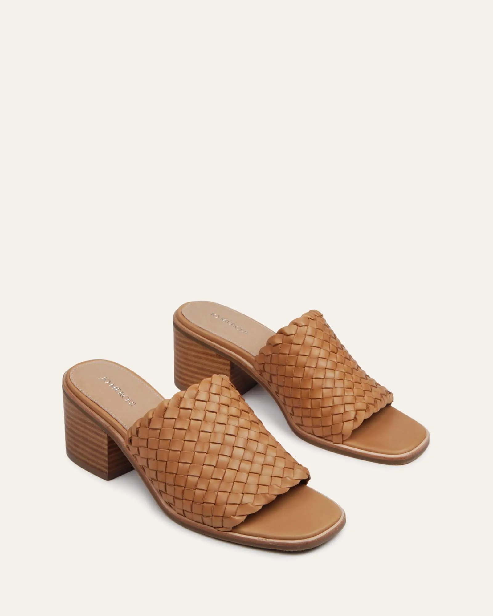 WHALER MID HEEL SANDALS TAN LEATHER Jo Mercer