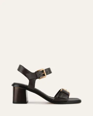WINONA MID HEEL SANDALS CACAO LEATHER Jo Mercer