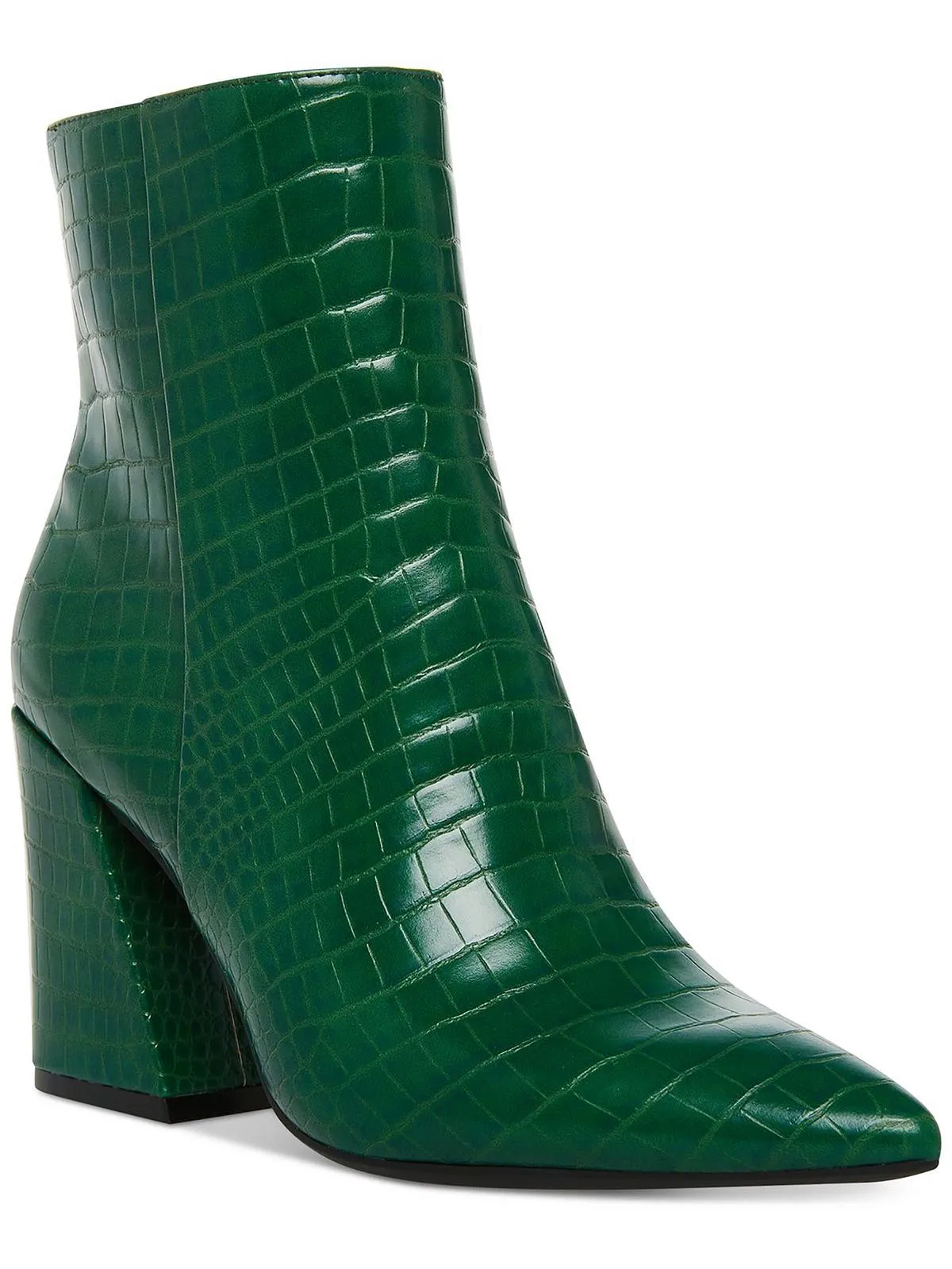 Womens Faux Leather Pointed Toe Ankle Boots