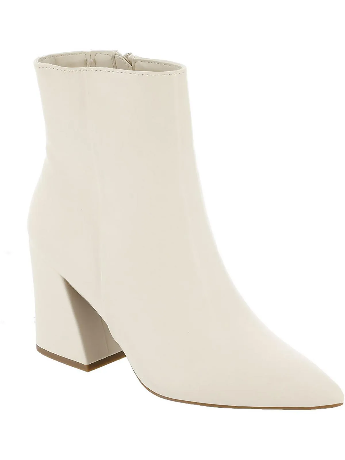 Womens Faux Leather Pointed Toe Ankle Boots