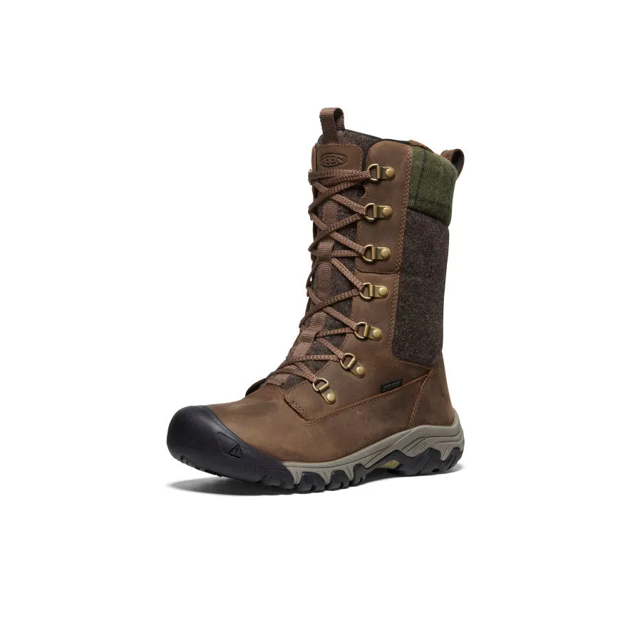 Women's Greta Tall Waterproof Boot  |  Dark Earth/Green Plaid KEEN