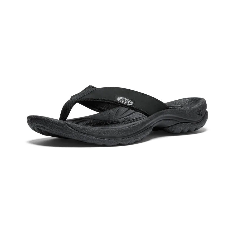 Women's Kona Leather Flip-Flop  |  Black/Vapor KEEN