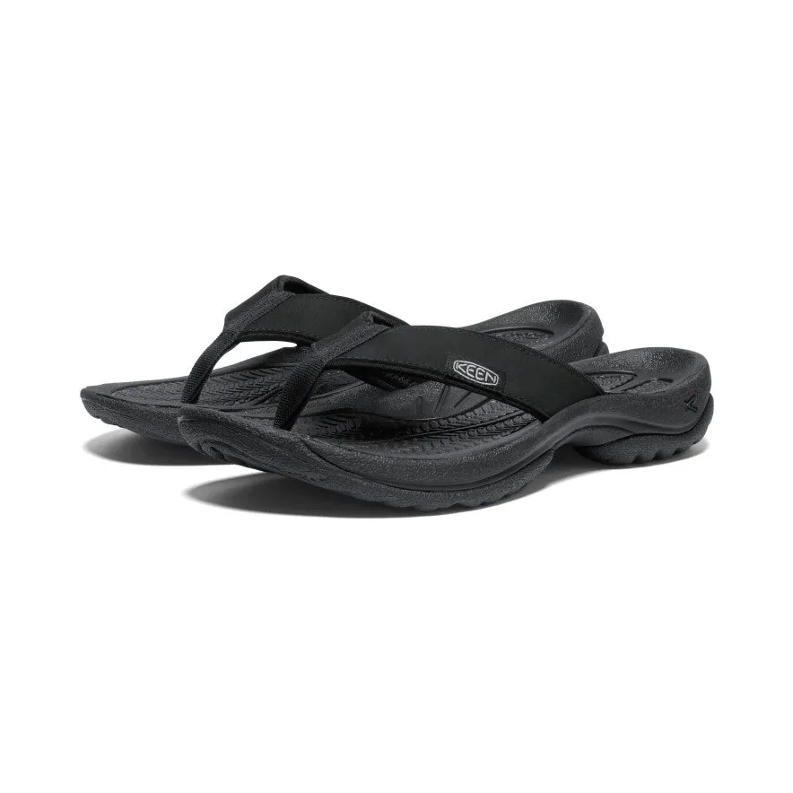 Women's Kona Leather Flip-Flop  |  Black/Vapor KEEN