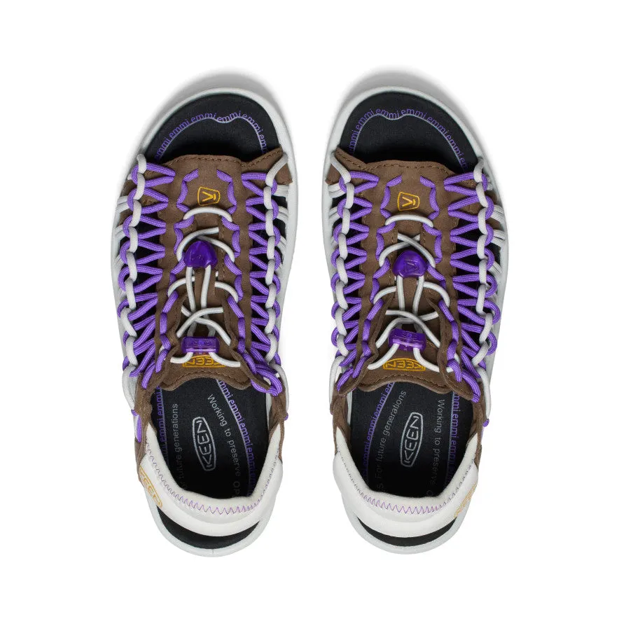Women's UNEEK II Open Toe x emmi  |  Dark Earth/Tillandsia Purple KEEN