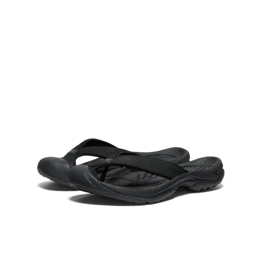 Women's Waimea Leather Flip-Flop  |  Black/Black KEEN