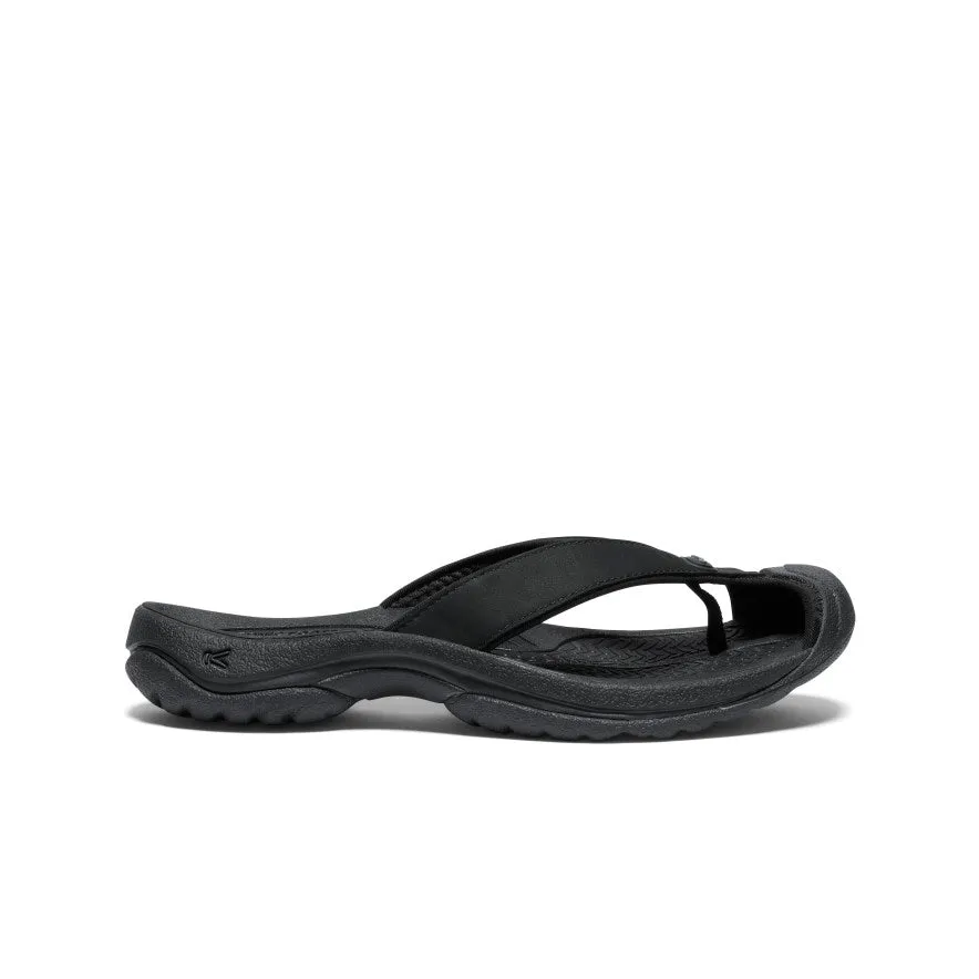 Women's Waimea Leather Flip-Flop  |  Black/Black KEEN
