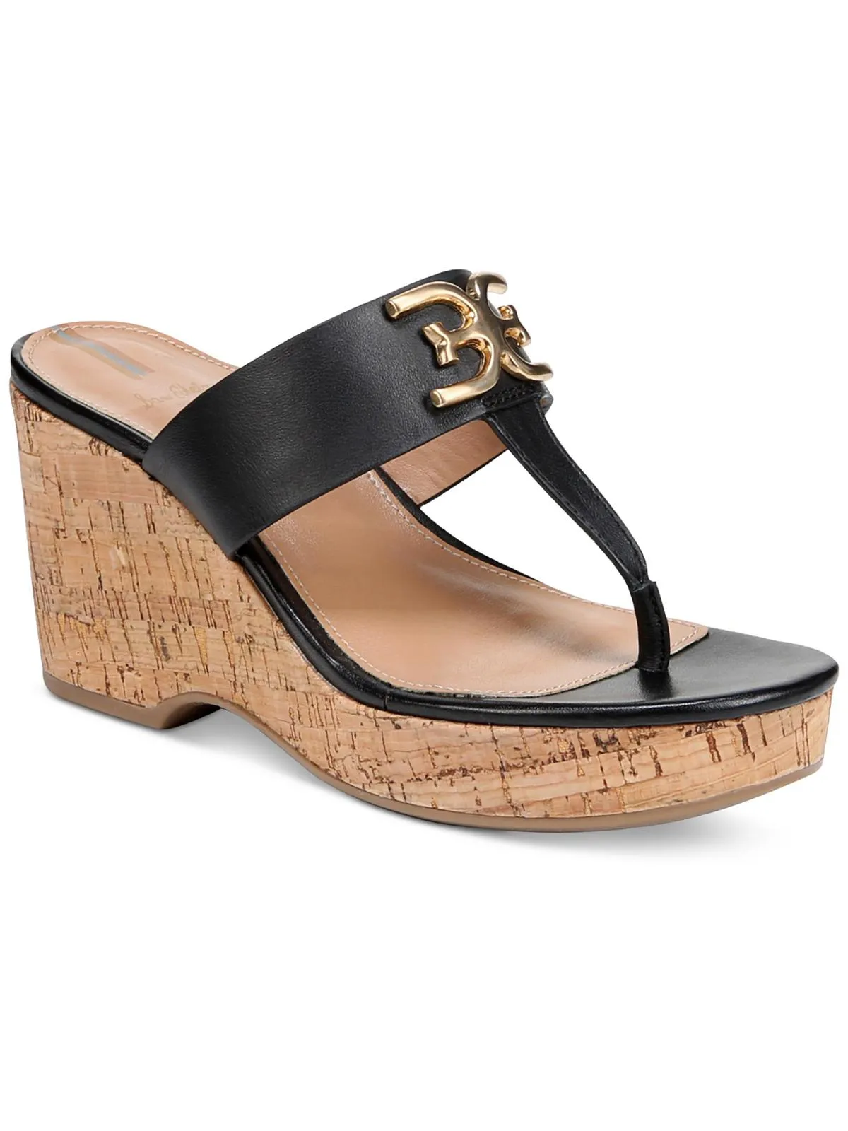 Yardlie Womens Patent Cork Wedge Sandals