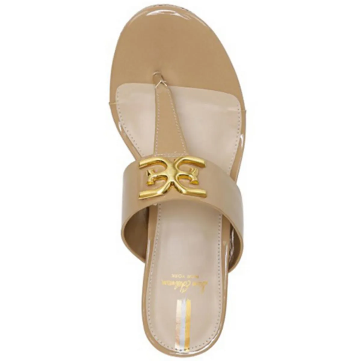Yardlie Womens Patent Cork Wedge Sandals