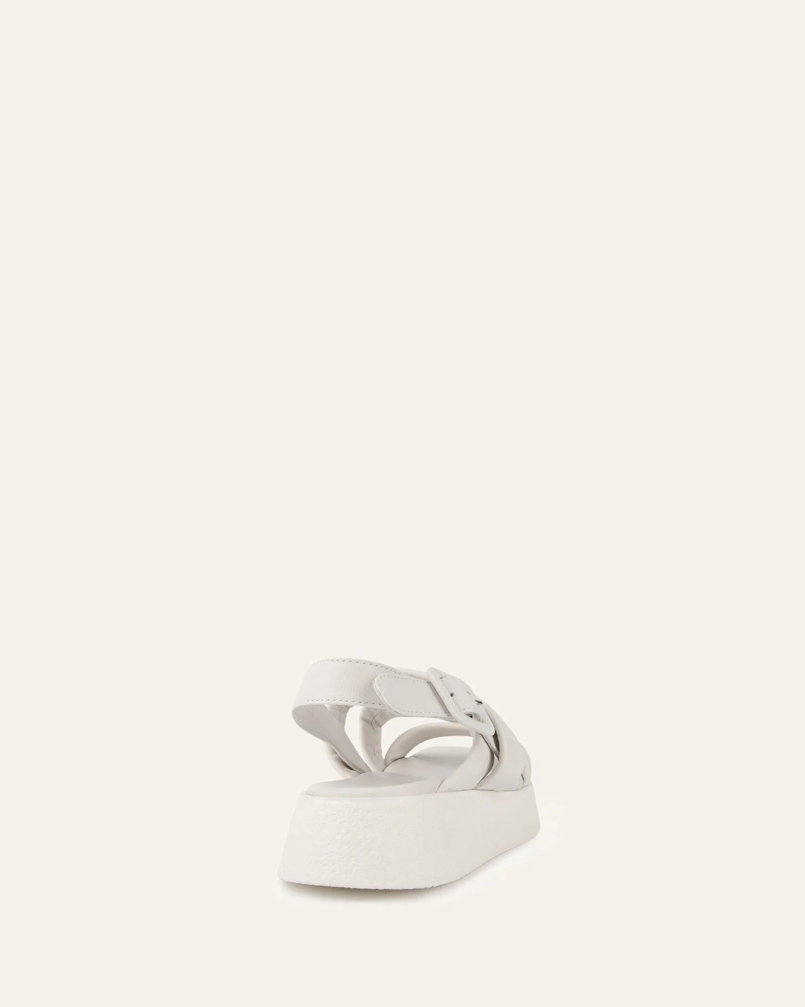 ZIA FLAT SANDALS WHITE LEATHER Jo Mercer