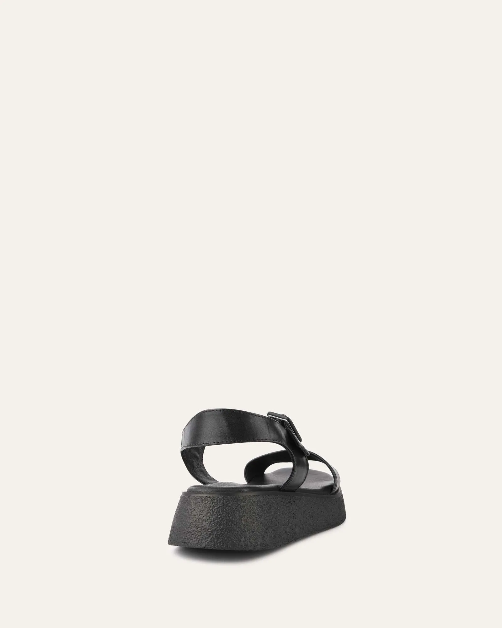 ZURI FLAT SANDALS BLACK LEATHER Jo Mercer