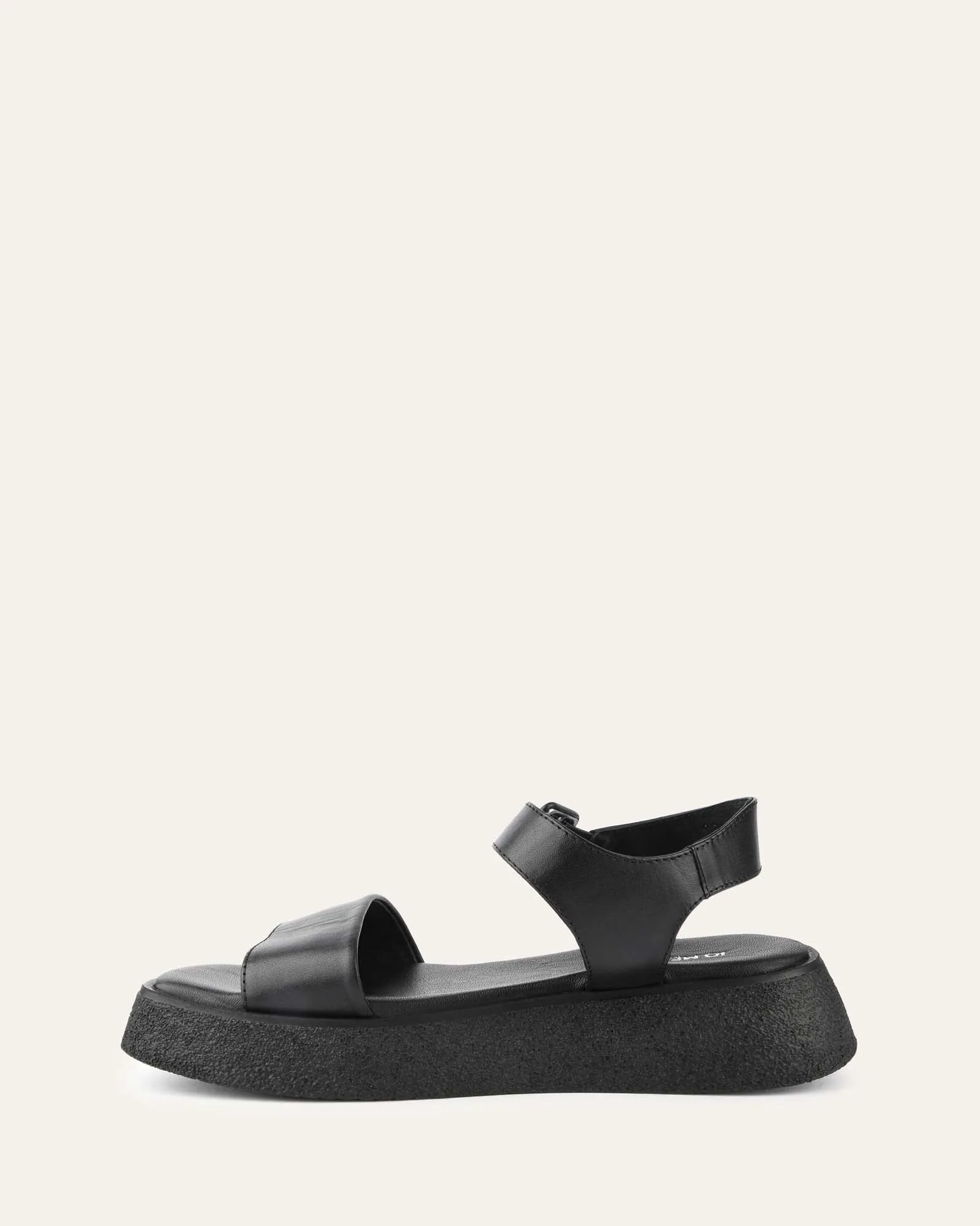 ZURI FLAT SANDALS BLACK LEATHER Jo Mercer