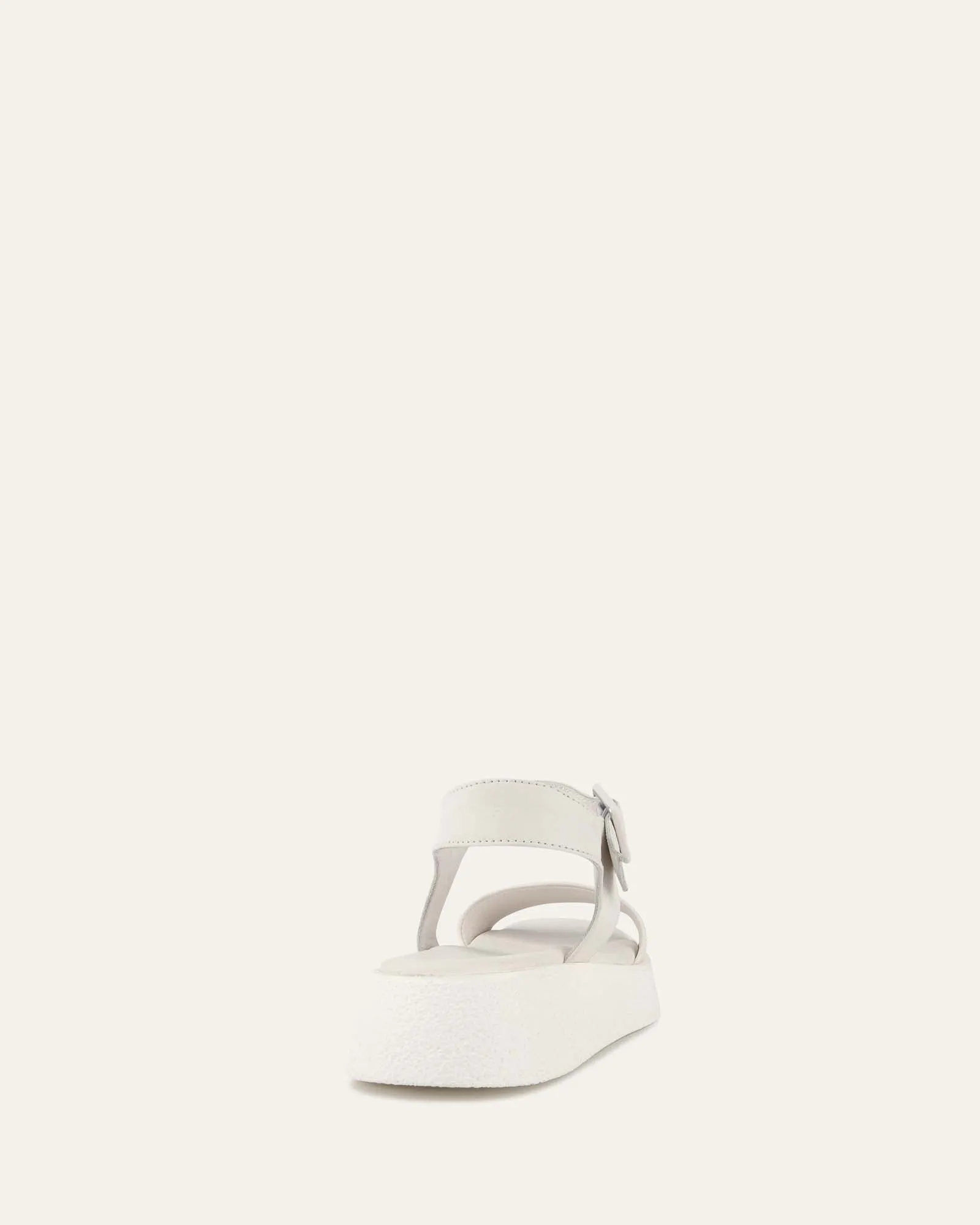 ZURI FLAT SANDALS WHITE LEATHER Jo Mercer