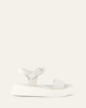 ZURI FLAT SANDALS WHITE LEATHER Jo Mercer