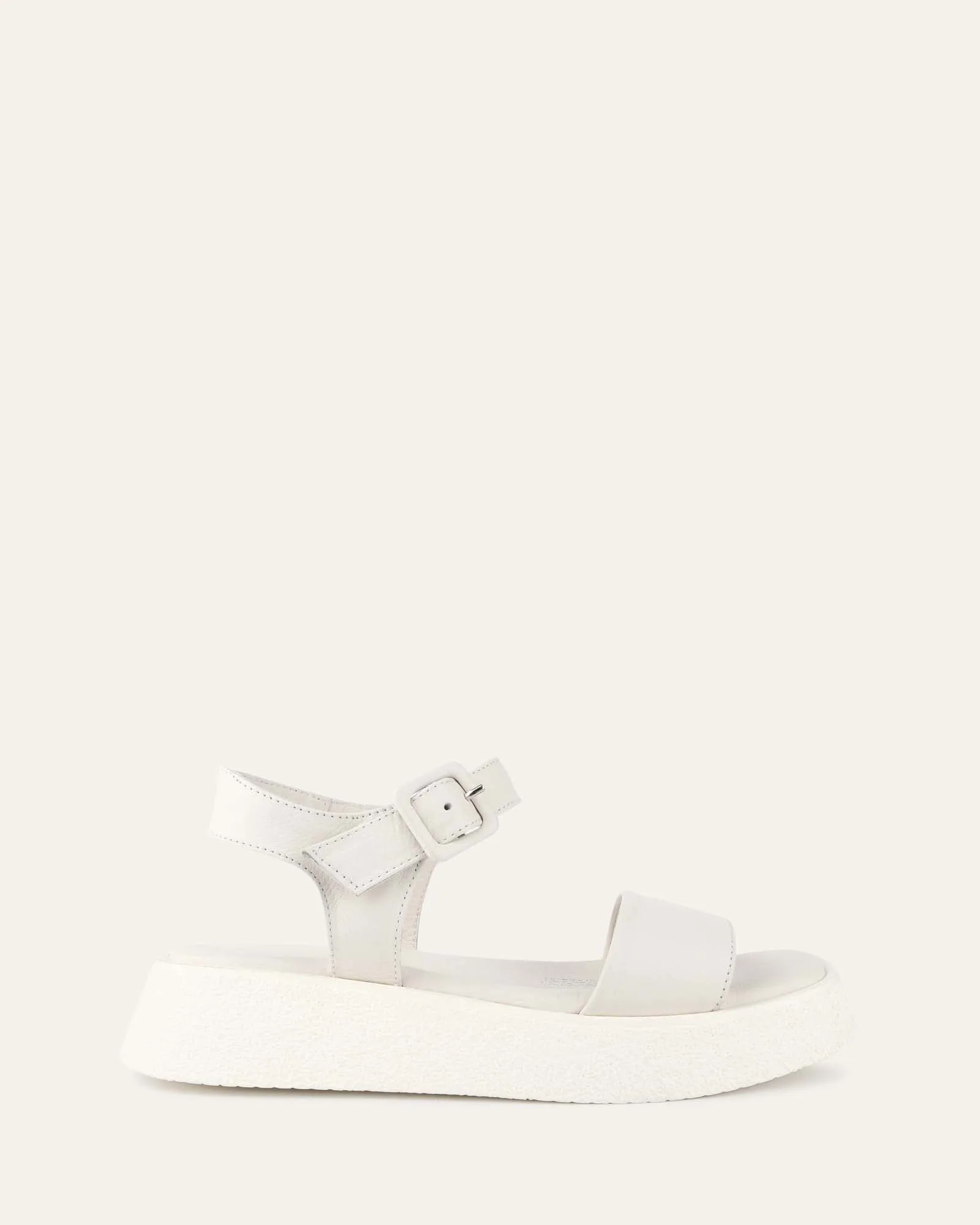 ZURI FLAT SANDALS WHITE LEATHER Jo Mercer